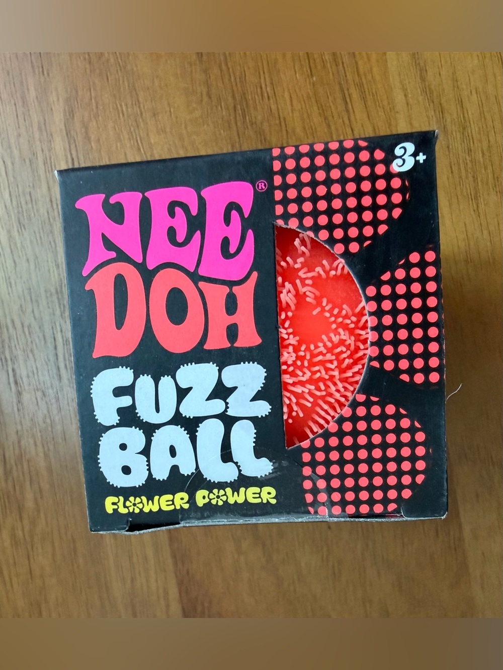Needoh Fuzz Ball Flower Power Orange FuzzBall 2.5” Velvet Squeeze New In Box